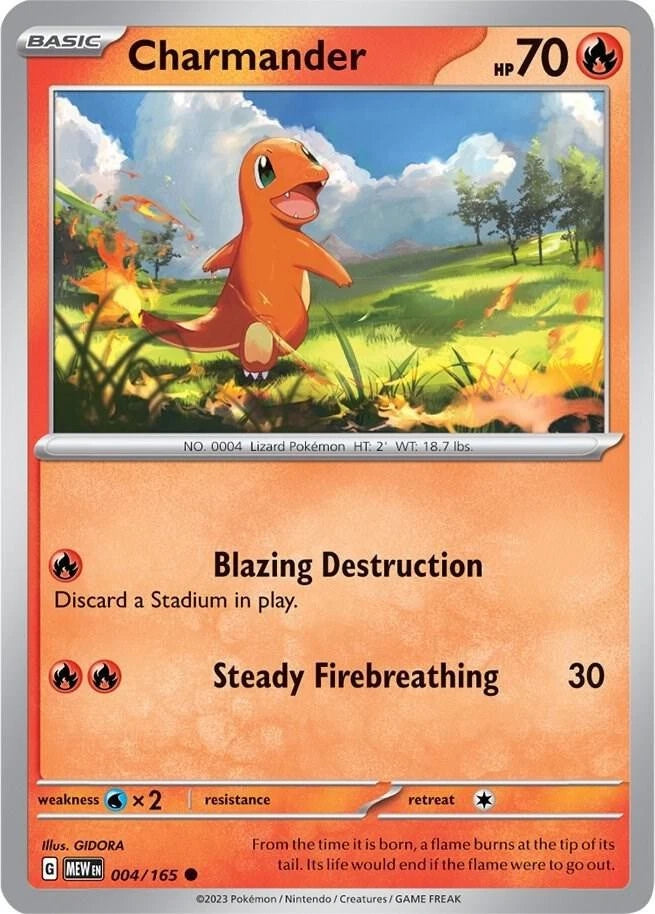 Charmander - 004/165 Common SV: Scarlet & Violet 151 004/165 NM