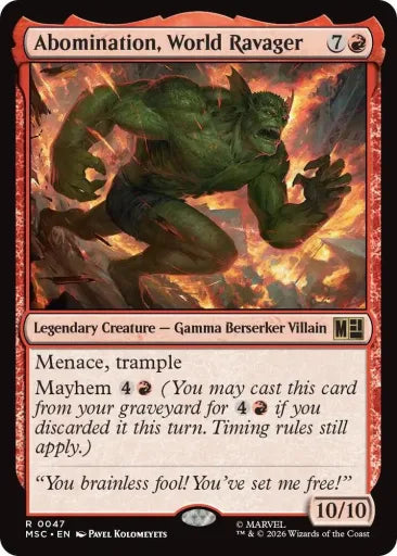 Abomination, World Ravager (Surge Foil) Commander: Marvel Super Heroes 47 (Near Mint Foil)