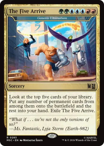 The Five Arrive - Genesis Ultimatum (Surge Foil) Commander: Marvel Super Heroes 283 (Near Mint Foil)