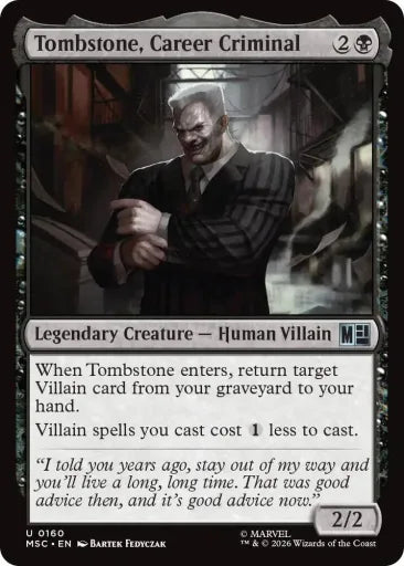 Tombstone, Career Criminal (0160) (Surge Foil) Commander: Marvel Super Heroes 160 (Near Mint Foil)