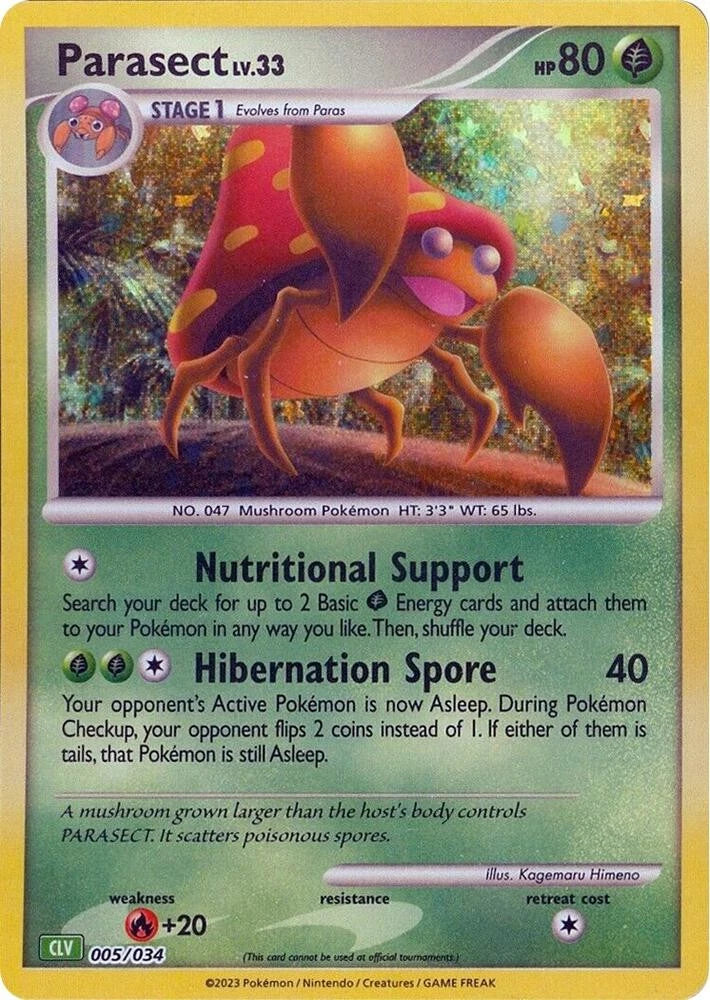 Parasect Classic Collection Trading Card Game Classic 005/034 NM