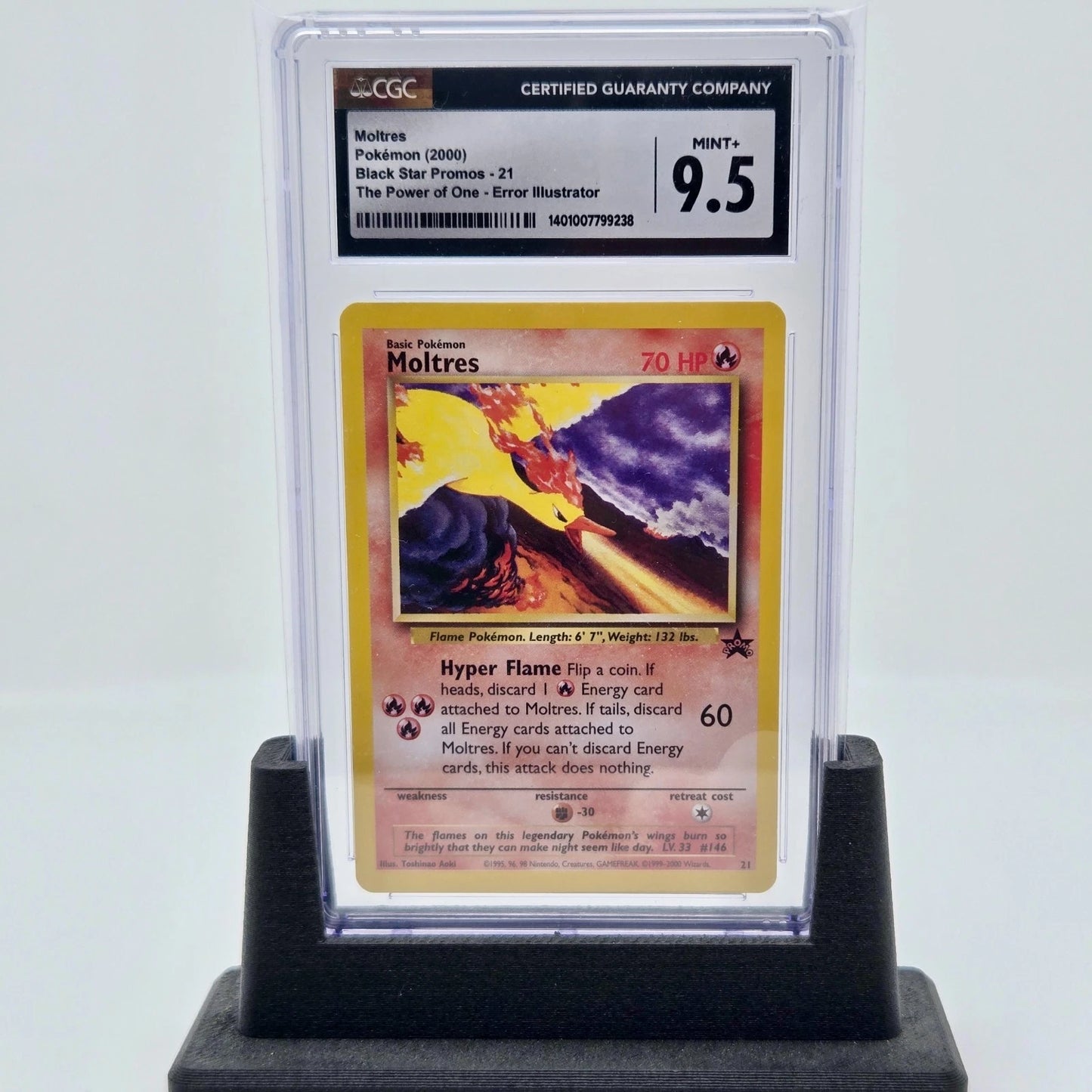 Moltres 21/53 Black Star Promo (Aoki Error Illustrator) - WOTC Promo (CGC 9.5 Mint) - Pokémon