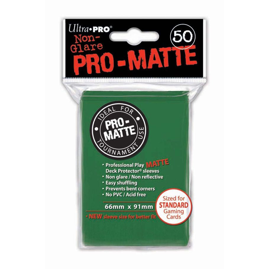 PRO-Matte Deck Protector Sleeves, Green (50ct) - Ultra PRO