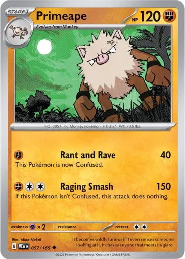 Primeape SV: Scarlet & Violet 151 057/165 (Near Mint Reverse Holofoil)