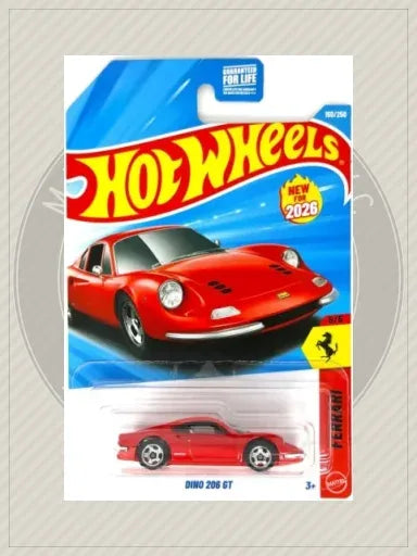 2026 Hot Wheels DINO 206 GT #150 Ferrari - Red