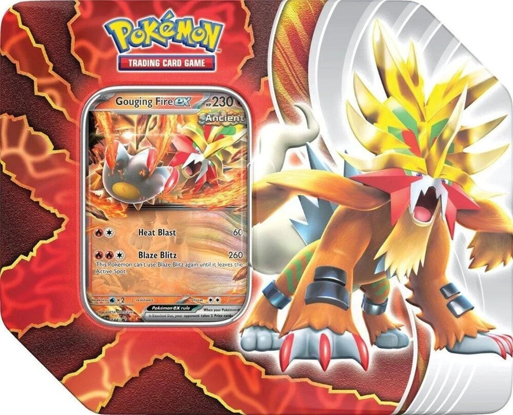 Paradox Destinies Tin (Gouging Fire ex) - Pokémon TCG