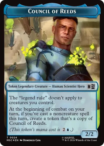 Council of Reeds (0024) // Merfolk (0024) Double-Sided Token (Surge Foil) Commander: Marvel Super Heroes 24 // 24 (Near Mint Foil)