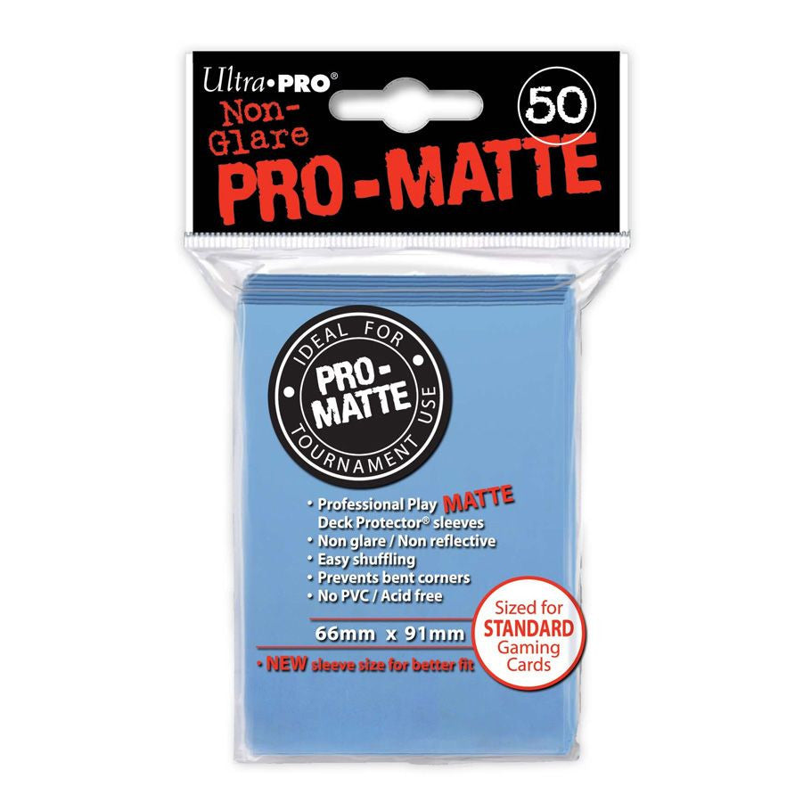 PRO-Matte Deck Protector Sleeves, Light Blue (50ct) - Ultra PRO