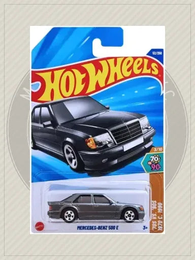 Mercedes-Benz 500 E (70's vs 90's 3/10, #52/250, JBB60) - Hot Wheels