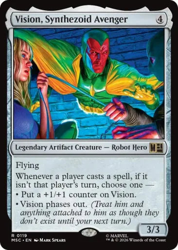 Vision, Synthezoid Avenger (Surge Foil) Commander: Marvel Super Heroes 119 (Near Mint Foil)