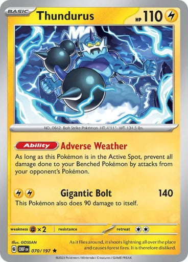 Thundurus SV03: Obsidian Flames 070/197 (Near Mint Holofoil)