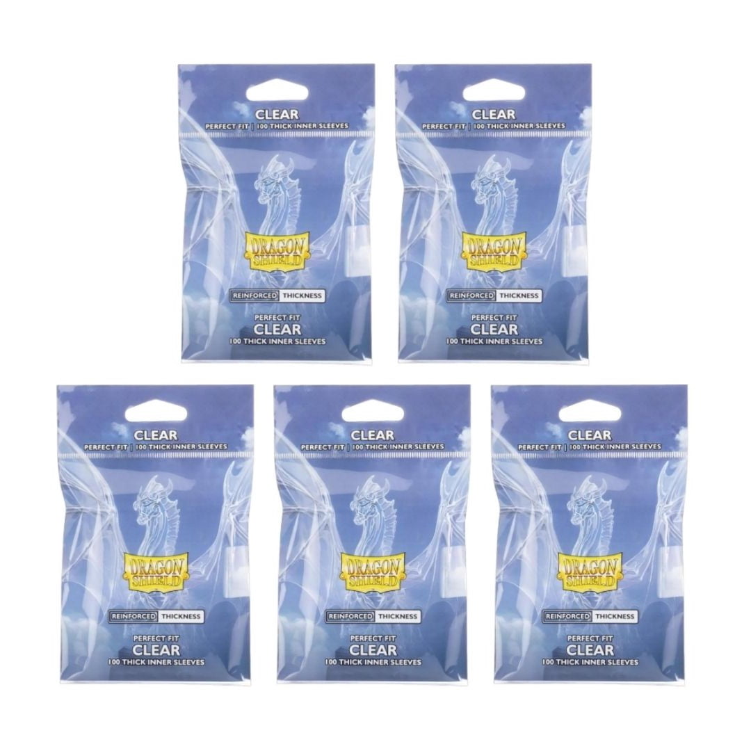 Perfect Fit Thick Inner Sleeves, Clear (100ct x 5 Packs) - Dragon Shield