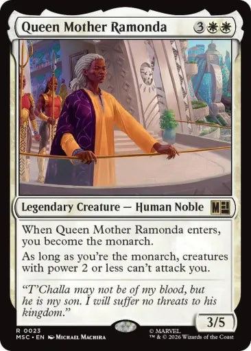 Queen Mother Ramonda (Surge Foil) Commander: Marvel Super Heroes 23 (Near Mint Foil)