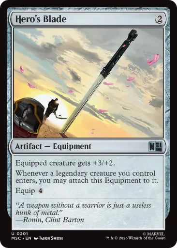 Hero's Blade (Surge Foil) Commander: Marvel Super Heroes 201 (Near Mint Foil)
