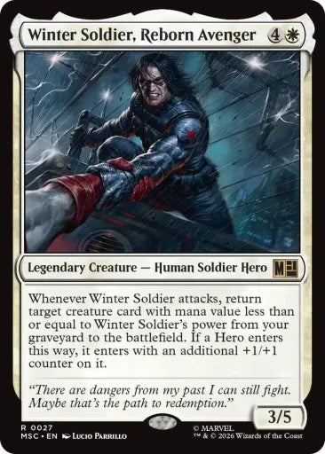 Winter Soldier, Reborn Avenger (Surge Foil) Commander: Marvel Super Heroes 27 (Near Mint Foil)